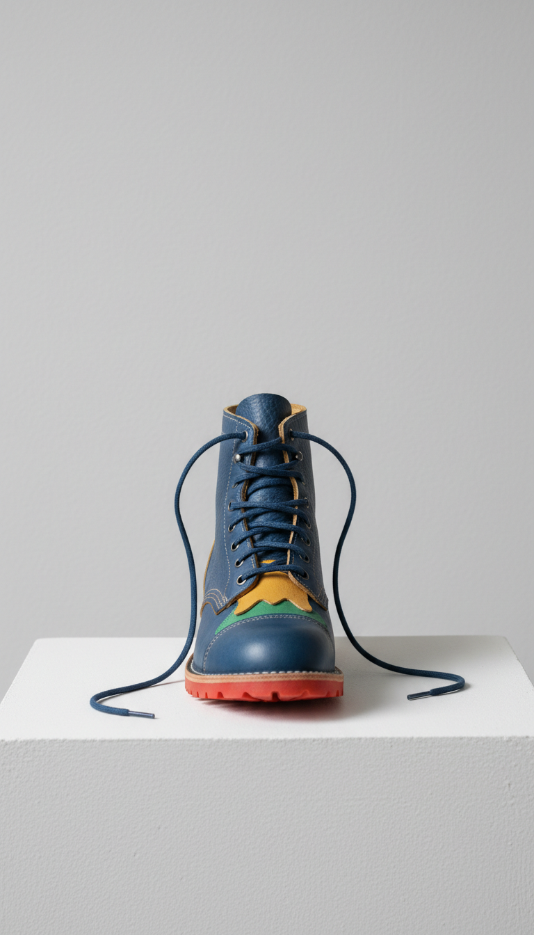 Bota pro de cuero Azul Popular