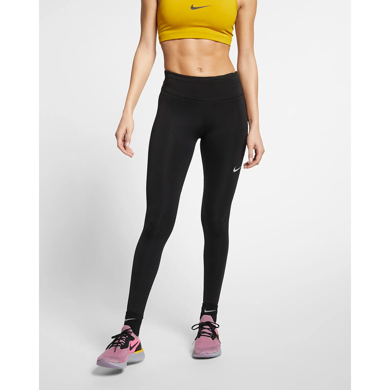 Calzas Mujer Nike Running Tiro Medio Ceñido Largo Originales