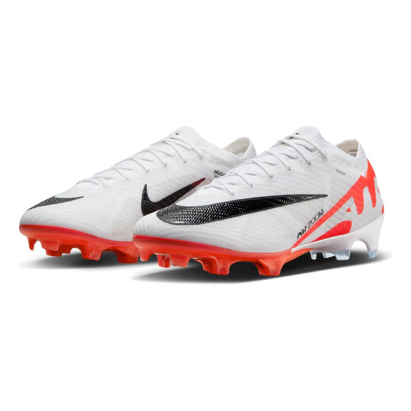 Zapato Fútbol Nike Zoom Vapor 15 Elite Fg White Sólo Pasto Natural