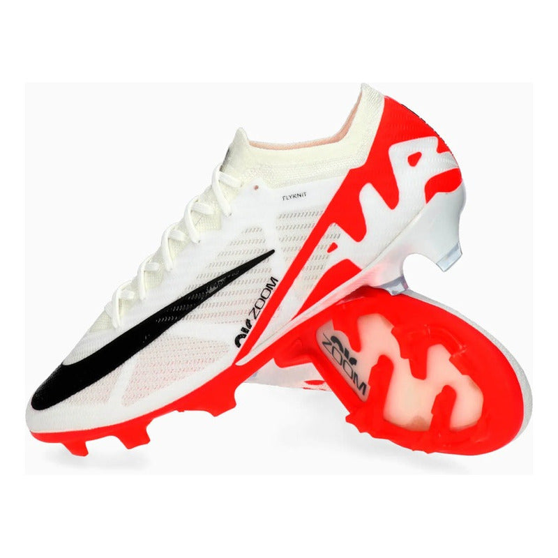 Zapato Fútbol Nike Zoom Vapor 15 Elite Fg White Sólo Pasto Natural